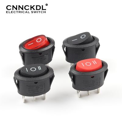 5 pcs KCD1 25x16.5mm Mini Round Boat Rocker Switch 2/3 Pin SPST ON-ON ON-OFF ON-OFF-ON 6A/250VAC Power Button Switch With Light
