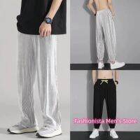 COD SDFGERTERT ✨High Quanlity 2022 New Summer Casual Pants Men Loose Straight-leg Pants Black Ice Silk Thin Sports Pants Korean Trousers Men Quick-drying lelaki2022男裤薄款宽松冰丝速干运动男