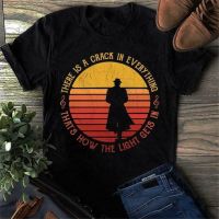 There Is A Crack In Everything ThatS How The Light Gets In MenS Black T Shirt Xs-3Xl Pure Cotton Slogan Quote Custom Tee Shirt