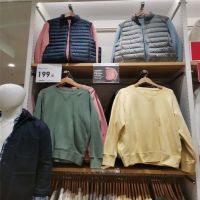 Uniqlo◄ เสื้อสเวตเตอร์ขนแกะคอกลมแขนยาวสำหรับ433044สันทนาการง่ายสำหรับฤดูใบไม้ผลิของผู้ชายและผู้หญิง