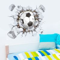 ❆ 3D football Soccer wall stickers for kids rooms Children bedroom Cartoon wall decals boys room Mural decoration gift