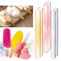 10pcs Reusable Acrylic Popsicle Sticks Summer Creamsicle Ice Cream Stick For Home Hawaii Beach Wedding Decor DIY Lollipop Sticks Cables