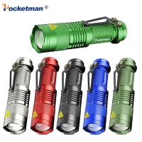 LED Flashlight Pocket Emergency Flashlight Zoomable Torch Aluminium Alloy 3 Lighting Modes Flashlight Waterproof Torch Rechargeable  Flashlights