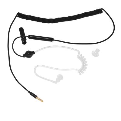 Single Side Earphone In-Ear Stereo Mono Earbud Headphones Noise Isolating Earbuds with Mic Spring Coil Reinforced Cord
