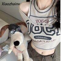 เสื้อกี๊กท่อนบนสายสะพายสองข้างสำหรับผู้หญิง Xiaozhainv ย้อนยุคเกาหลีปลอม