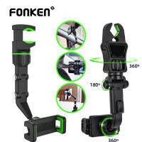 FONKEN ที่วางโทรศัพท์ในรถยนต์หมุนได้360 °,ขาตั้งโทรศัพท์กระจกมองหลังปรับได้คลิปโทรศัพท์ทุกรุ่นอุปกรณ์รถยนต์