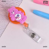 ❤jak❤ 1Pc Cute Bear Retractable Reel Badge Key Tag Clip ID Card Name Tags Belt Clips