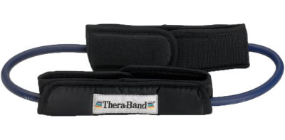 THERABAND Professional Latex Resistance Tubing with Handles for Upper-Body Exercise, Rehab and Conditioning Blue - Extra Heavy