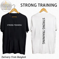 STRONG TRAINING เสื้อยืด Oversize cotton พิมพ์ลาย สีดำ สีขาว Tops S-5XL