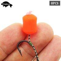 8PCS Carp Fishing Boilie Crucian Bait Lure Silicone Slow Sinking Dumbell Boilie for Artificial Carp Bait with Cream Fruits TasteLures Baits