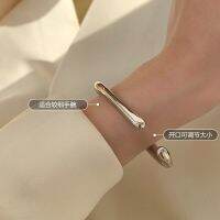 Heavy textured irregular open bracelet ins niche design flash diamond exquisite retro fashionable personalized hand jewelry