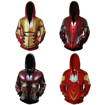 Buy Avengers Endgame Iron Man Hoodie Jacket Zipper Unisex Superhero Cosplay  Costume 3D Pullover Commemorate Sweatshirt (Medium, red) at Amazon.in