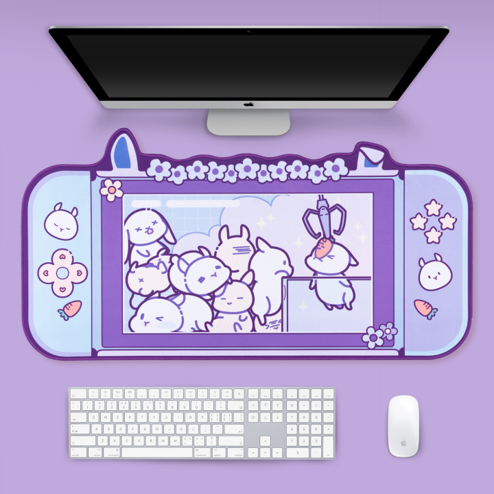 big-mouse-pad-cute-cat-ears-desk-pad-thicken-computer-games-non-slip-pink-girl-cartoon-super-cute-for-girl-game-boy-80cm-40cm