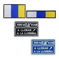 1PC Canary Islands Flag Armband A LLORAR A LA LLORERIA Embroidered Patch Iron On Embroidery Hook And Loop Badge Stripe Adhesives Tape