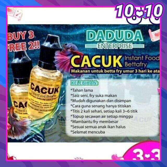Aquarium Cacuk Vinegar eel InstandFoodBettaFry (30ml) food for baby