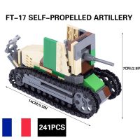 WW2บล็อกตัวต่ออาวุธกองทัพทหารของเล่นฝรั่งเศส WW1 Renault FT-17รถถังประจัญบานหลักอิฐก่อสร้างของเล่นเด็กของขวัญปริศนา DIY