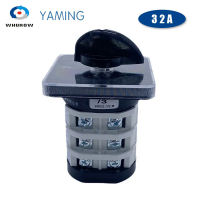 ใหม่ YMZ12-323 Changeover Selector 32A 3เสาสองตำแหน่ง Off On Silver Contact Manual Transfer Rotary Cam Switch LW31