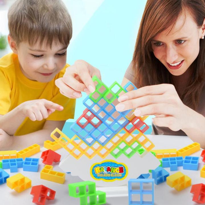 Tetra Tower Game Tetris Balance Toy Stacking Block Assembly Blocks