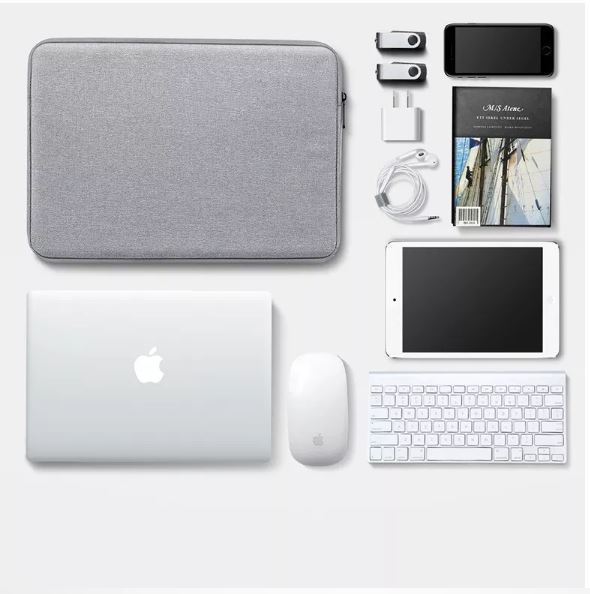 กระเป๋าแล็ปท๊อป-canvas-laptop-sleeve-bag-15-grey
