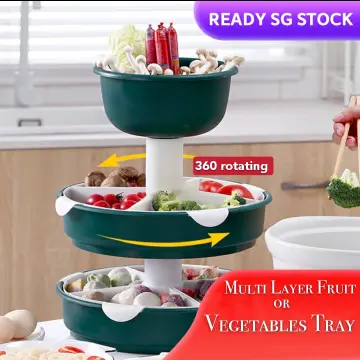 Rotating Hot Pot Multi Grid Vegetable Platter Fruit Platter - China  Colander and Strainer price