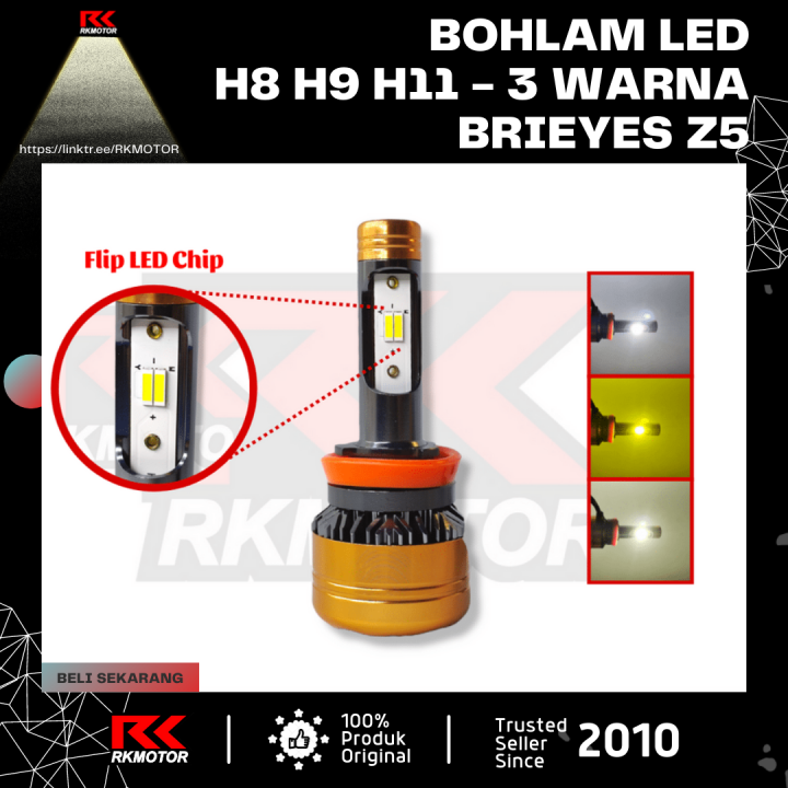 Lampu Mobil LED H8 H9 H11 H16 3 Warna Putih Kuning Warm White Z8 ...