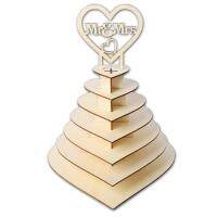 7 Tiers Heart Bird Shape Personalised Mr &amp; Mrs Rocher Pyramid Wedding Chocolate Dessert Candy Display Stand