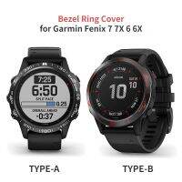 กรอบนาฬิกาสำหรับ Garmin Fenix 6 Fenix แหวน6X แซฟไฟร์หนามเตยงานสเตนเลสแกะสลักไทม์ยูนิตเคสทนต่อการขีดข่วนกาว