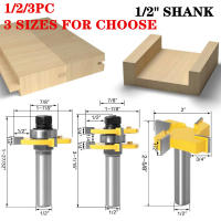 1-3Pcs 12.7Mm Shank Tongue &amp; Groove Router Bit ชุดเครื่องมือพร้อม Z4 T Slot Bit- Solid Steel Woodworking Mill Bit