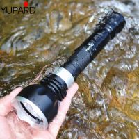 YUPARD ไฟฉาย XM-L2 LED สีเหลืองกันน้ำ,ไฟฉายนักดำน้ำดำน้ำสีขาวไฟตกปลา