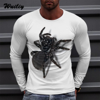 Mens Spider T Shirt 3D Print Long Sleeve Poison Graphic Top Tees High Street Pattern Tops Men Hip Hop Tee{plenty}