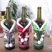 Christmas Bottle Covers Wine Bottle Dress Handmade Burlap Wine Bags With Rope And Lapel Decorative Wine Bottle Dress For Wedding Birthday Holiday Party usual