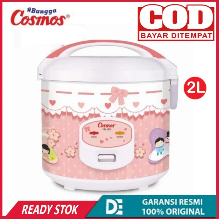 Cosmos Rice Cooker Crj3232 Kapasitas 2 liter Panci teflon/rice cooker
