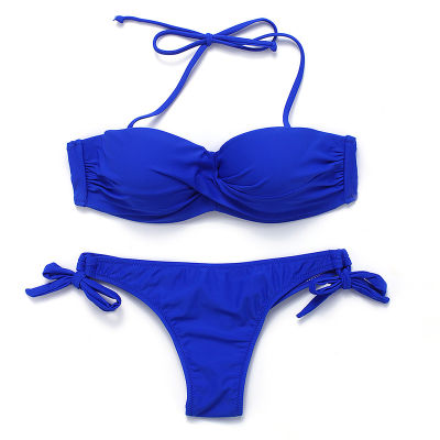 zilian Bikini Set y Strappy Bandage Swimwear Womens Underwired Bandeau Push Up Swimsuit Beachwear Bathing Suit XXL