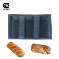 【hot】◇⊕  Meibum 3 Cavity Porous Silicone Mold Bread Loaf Mould Eclair Hamburger Modle Non Stick Bakeware baking tools