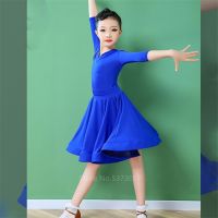 ✟ↂ Teenagers Latin Dance Dress 120-170CM Ballroom Dancing Girl Evening Party Children Dance Costume Tango Salsa Stage Performance