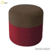 [ส่งฟรี] TWO-TONE STOOL (COFFEE - SCARLET) เก้าอี้สตูล เก้าอี้ รับแขก ทรงกลมสไตล์ OTTOMAN ราคาถูกมาก มีให้เลือก 8 คู่สี