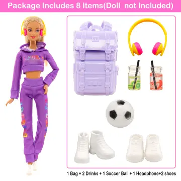 Doll Outfit Sports Casual Wear Yoga Outfit Pink Gym Clothes For Barbie 1/6  Toys