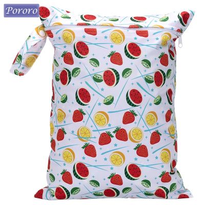 30x40CM Multi-function Reusable Waterproof Fashion Prints Wet Dry Diaper Bag Single Pocket Cloth Handle Wetbags Wholesale