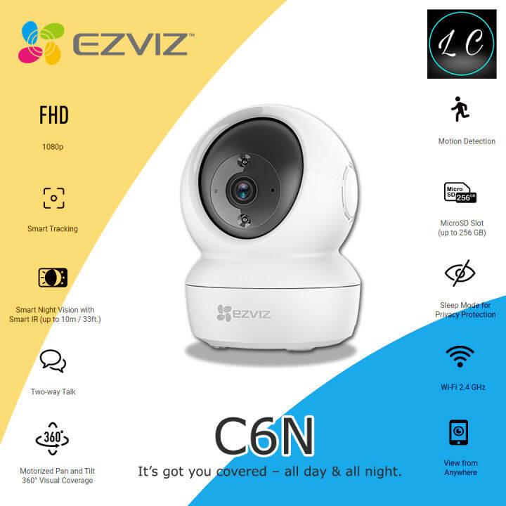 EZVIZ C6N 1080p HD 360° Pan And Tilt Smart Wireless Wi-Fi Indoor Cloud ...