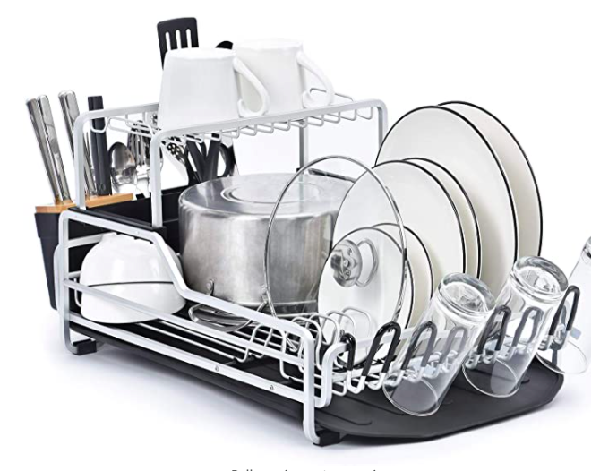 Kingrack 2 Tier Dish Rack,304 Stainless Steel Dish Drainer,Large