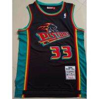 Qiu7 (Top On The Market) 【4 Colors】NBA Jersey Detroit Pistons No.33 HILL Black And Other Colors Basketball