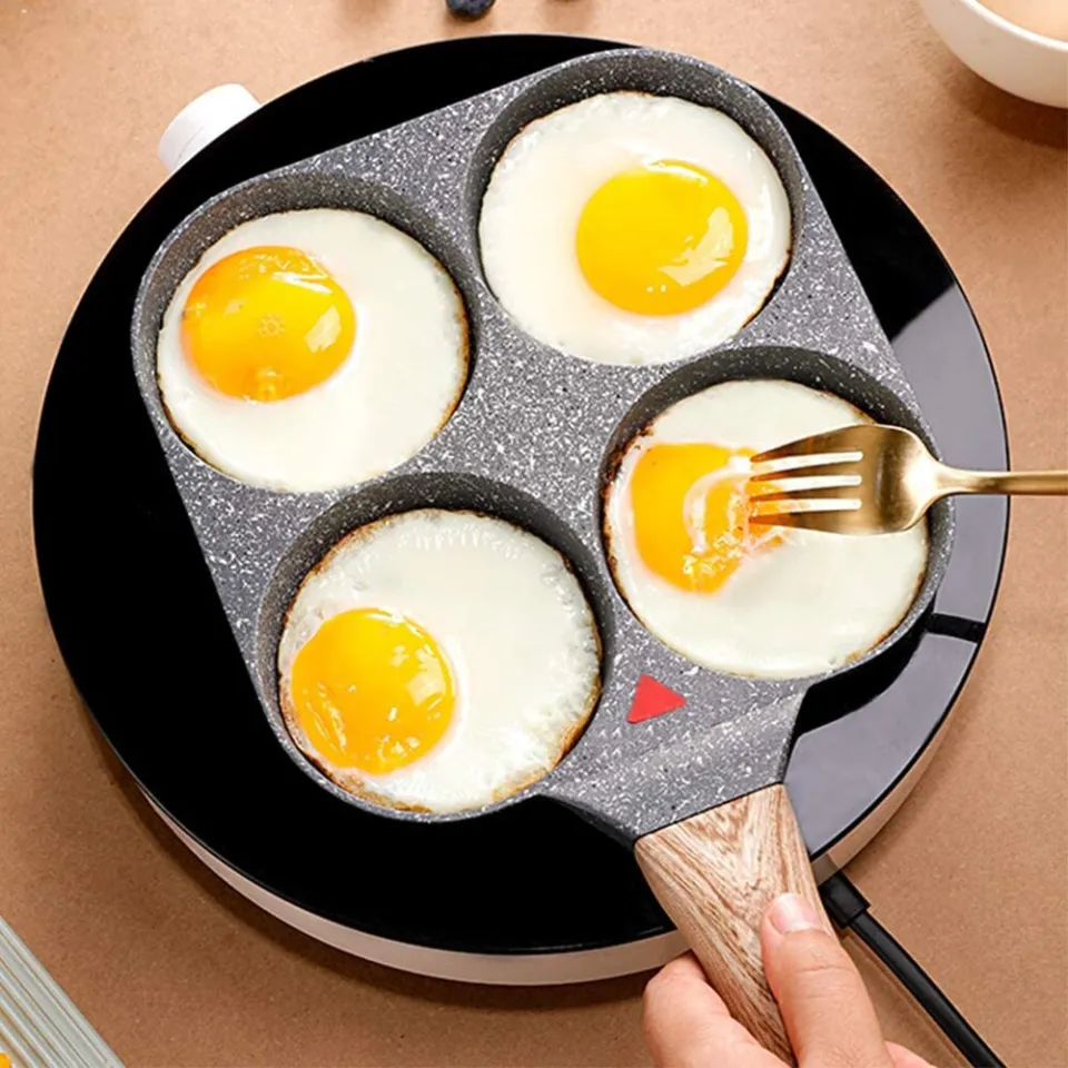 1pc 4 Holes Frying Pan, Wear Resistant & Non-stick, Suitable For Cooking  Various Foods Like Fried Eggs, Hamburgers, Dumplings, Pancakes