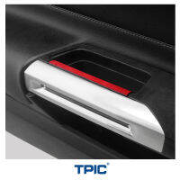 TPIC Alcantara สำหรับฟอร์ดมัสแตง2015-2023 2ชิ้นภายในรถประตูดึงมือจับที่เท้าแขนตัดครอบคลุมสติกเกอร์อุปกรณ์ตกแต่ง