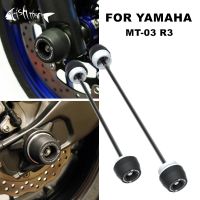 AS Roda Depan หลังส้อมเลื่อนการชนสำหรับยามาฮ่า MT-03 MT03 Mt 03 YZF-R3 R3 R3 2015-2023แผ่นป้องกันดุมล้อมอเตอร์ไซค์