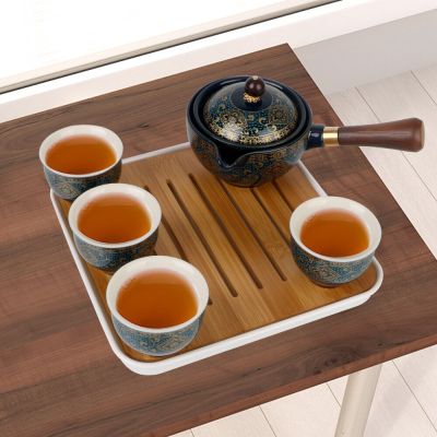 ชุดดื่มชา ชุดชา หม้อชาหมุนได้360องศา ของขวัญชุดชา Ceramic Tea Cup for Puer 360 Rotationชุดดื่มชา หม้อชาหมุนได้360องศา Infuser ชาเซรามิค