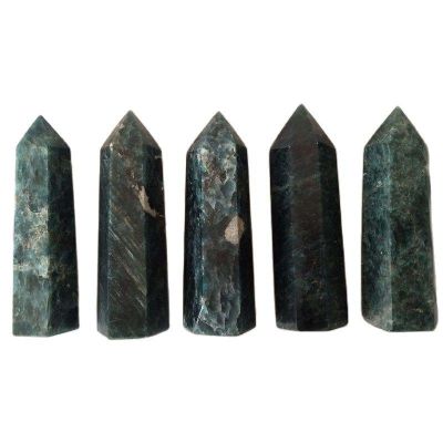 Natural Stone Apatite Tower Blue Wand Energy Healing Reiki Home Decoration Crystal Point Amulets and Mascot