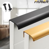 Gold Black Hidden Cabinet Pulls Aluminum Alloy Kitchen Cupboard Handles Drawer Knobs Furniture Handle Bedroom Hardware Clamps