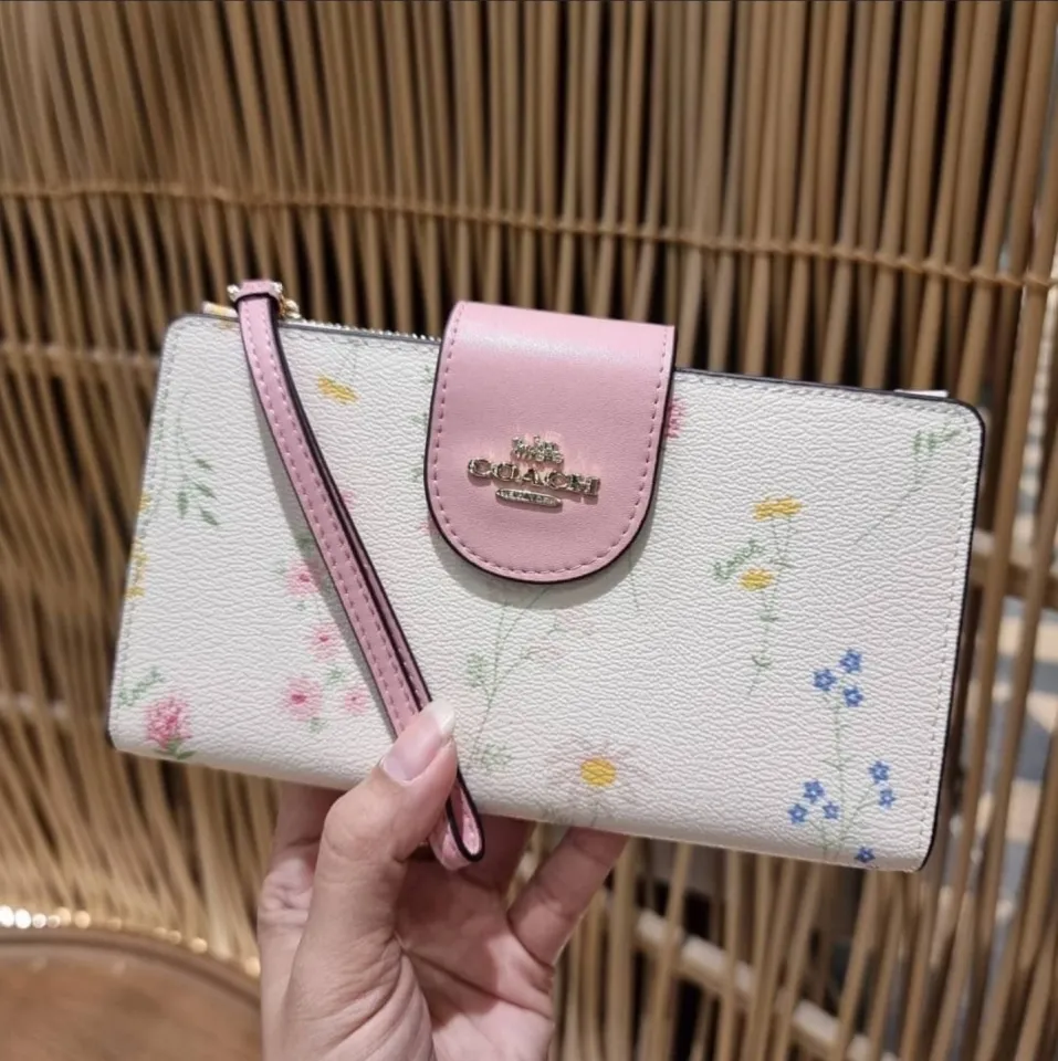 COACH Zip Card Case With Spaced Wildflower Print