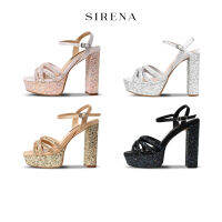 SIRENA รองเท้ากากเพชร ส้น 5 นิ้ว พร้อมแพลตฟอร์ม รุ่น AURORA | รองเท้าแตะส้นสูงผู้หญิง