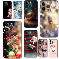 For iPhone 15 Pro Case For iPhone 15 Pro Max Phone Back Cover Soft Silicone Protective Black Tpu Case Christmas Funda Mobile Coque